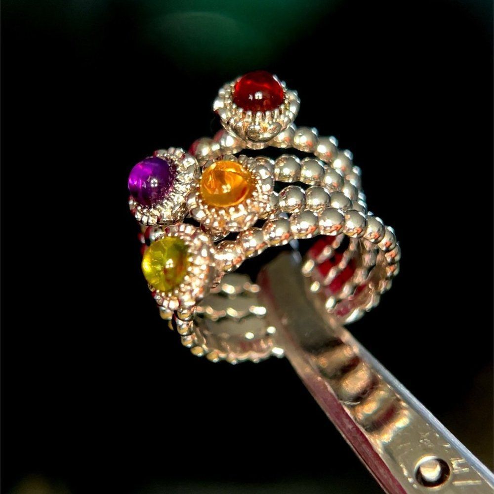 Silver 925 Stackable Gemstones Rings - image 5